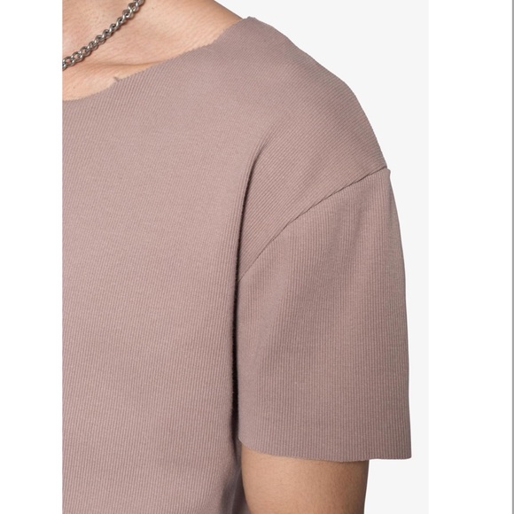 Mnml Men's Fitted Ribbed Tee, Mauve - Picture 5 of 6